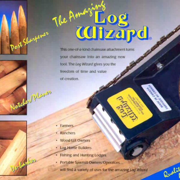 log wizard brochure showing log peeling