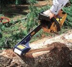 log wizard peeling a log