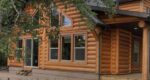 half round log siding chinkless