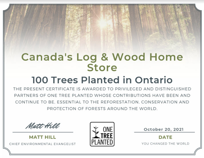 reforestation Ontario Canadas log and wood home store